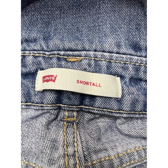 Levi's Distressed Medium Wash Shortall Girls 10 Regular - Picture 7 of 11